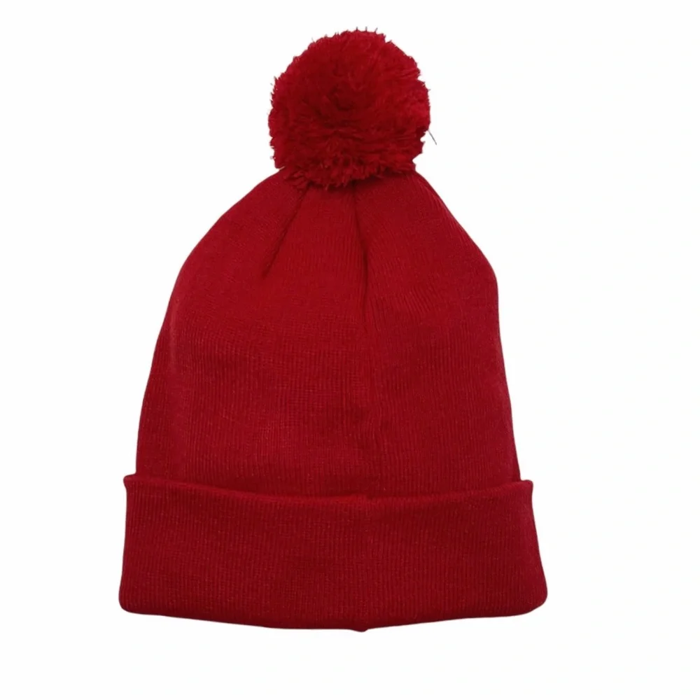 American Needle Red Knit Pom Beanie